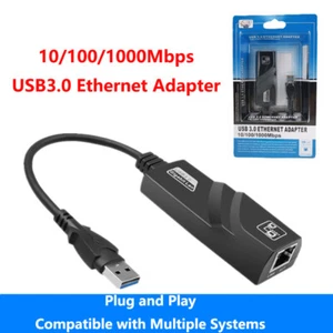 USB 3.0 to Ethernet Adapter RJ45 LAN Gigabit Network Adapter for 10/100/1000Mbps - Picture 1 of 6