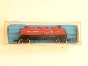 2297 N SCALE ATLAS 3 DOME TANK CAR UNION STARCH SHPX 7744 WITH ORIGINAL BOX - Picture 1 of 11