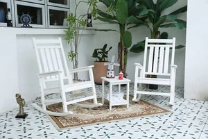 All Weather Rocking Chair Set with Side Table, 3-Piece Rocking Chair Set with Wo - Picture 1 of 8