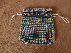 Vintage Candy Dot Drawstring Purse Reversible, MULTICOLOR AND WHITE - Picture 1 of 14