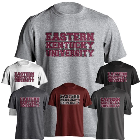 Eastern Kentucky University EKU Colonels Stacked Block School Name Tee T-Shirt Cover