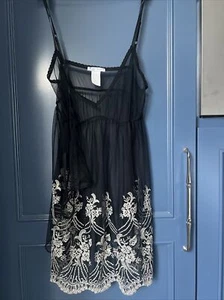 Women's Sexy Lingerie Black Teddy Babydoll Lace Sleepwear Chemise Mini Dress - M - Picture 1 of 7