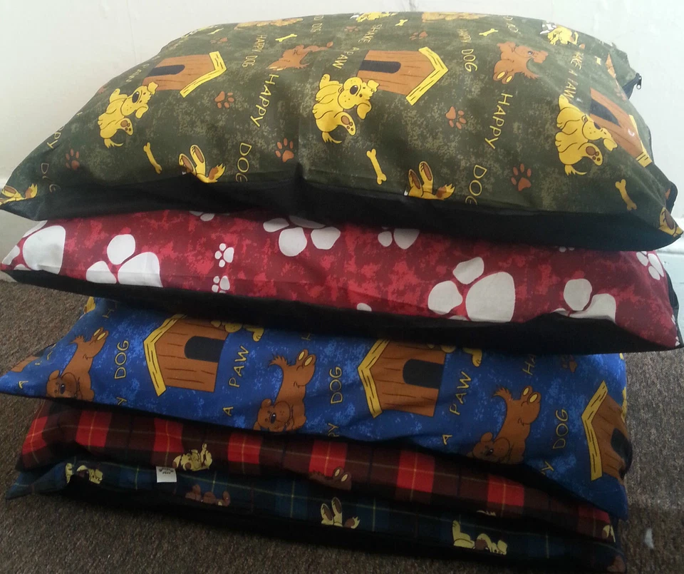 Large Size Dog Bed Filled Pillows Removable Zip 28"x38" Random Designs Pack of 5 - Image 1 of 1