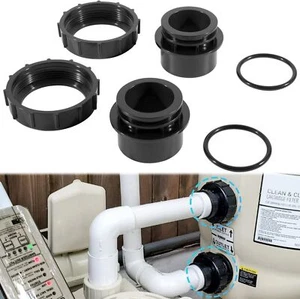 For Pentair 270100 Black Valve Adaptor Kit Unions Pool/Spa Cartridge & DE Filter - Picture 1 of 9