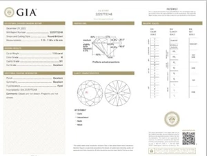 GIA Zertifikat 1,50ct M Farbe SI1 Rund Brillant Dreifach Top Schliff Diamant - Bild 1 von 2