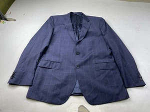 Saks Fifth Avenue Blazer Mens 44R Blue Ermenegildo Zegna Tropical Wool Checks - Picture 1 of 10
