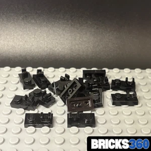 Lego Nuevo x16 Placas Negras Modificado 1x2 con Clip O Abierto en Piezas Superiores - Imagen 1 de 5