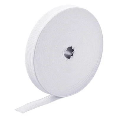 Bandas elásticas para coser carrete elástico tejido blanco de 1" 10 yardas Foto 1 de 4