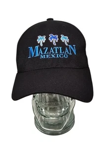 Mazatlan Mexico Embroidered Hat Cap Strap Back Adult Black Cotton Blend - Picture 1 of 8