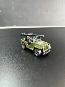 HOT WHEELS Redline US Army Jeep Gunslinger 1:64 1970 Olive Drab Green Hong Kong - Picture 1 of 5