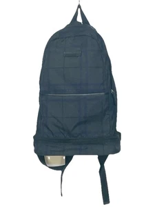 Coach Varick Nylon Packable Daypack F93372 Black/Blue Checkered Leather Trim - Picture 1 of 8