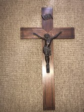 Vintage Wooden Crucifix Made In France