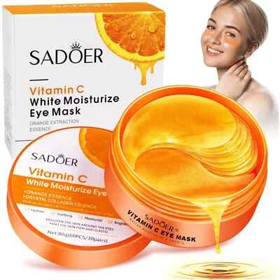 60 Pcs Under Eye Pads Vitamin C Collagen Mask Hydrating Anti Aging Wrinkles - Image 1 of 4