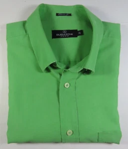 Bugatchi Uomo Mens Short Sleeve Modal Rayon Solid Lime Green Casual Shirt XL - Picture 1 of 10