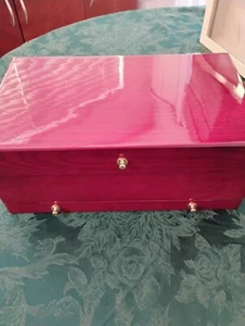 "For Your Ease Only" By Lori Greiner Jewelry Box Cherry Wood 14.25x8.25x6 inch - Picture 1 of 5