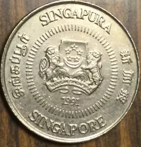 1991 SINGAPORE 10 CENTS COIN - Picture 1 of 2