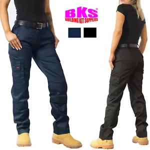 Ladies Cargo Combat Work Trousers with Knee Pad Pockets by BKS - SIZE 8 to 22 - Picture 1 of 8
