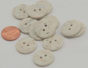12 Cream Grey Beige Stone Look Plastic Buttons 13/16" 21mm # 6578 - Picture 1 of 1