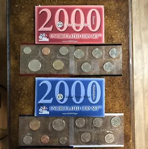2000 Philadelphia and Denver Mints Uncirculated Coins Sets - Picture 1 of 4