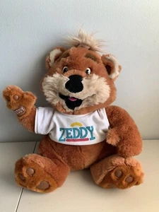 Vintage Zellers Store Mascot Plush Stuffed Toy Zesty Teddy Bear 14” Wear Tshirt - Picture 1 of 8