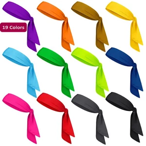 1/3 Head Tie Hair Back Band Sports Headband Unisex Ninja Bandana Wrap Sweatband - Picture 1 of 31