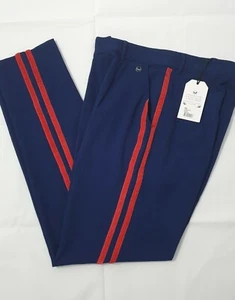 Women's KAPORAL Bekoi Pants Blue With Red Side Stripes 7/8 length, size XS - Picture 1 of 6