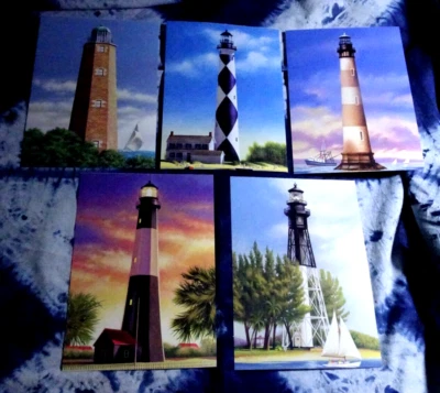 US 3787-3791 SOUTHEASTERN LIGHTHOUSES "5" STAMPED POSTAL CARDS FROM BKLT OF "20" - Image 1 of 4