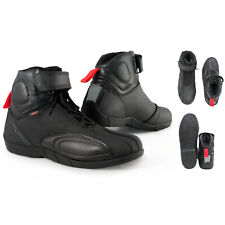 Motorcycle Boots Sports Motorbike Shoes Sport Leather Black A-Pro
