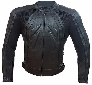 GIACCA GIUBBOTTO PER MOTO IN PELLE CON PROTEZIONI CE TAGLIA 46 48 50 52 54 56 58 - Imagen 1 de 5