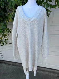 Free People  Oversized Sweater Dress Size S/P   Loose Knit Ivory NWT - Picture 1 of 5