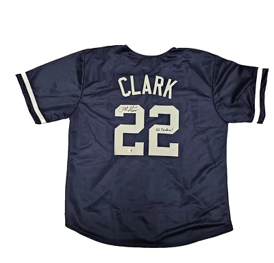 Camiseta deportiva XL personalizada firmada por Jack Clark “The Ripper” de los NY YANKEES (CERTIFICADO DE AUTENTICIDAD JSA) Foto 1 de 3
