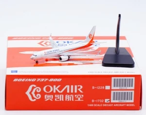 Modelo de avión fundido a presión Boeing B737-800 B-1732 nariz especial OK Air 1:400 JC Wings - Imagen 1 de 15