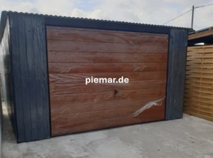 Blechgarage 4x5m Schwingtor in Holzoptik Fertigarage Garage |mit Aufbau |26597!! - Bild 1 von 4