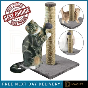 CAT SCRATCHING POST SCRATCH POST KITTEN CAT TREE SCRATCHER SISAL POLE NEW 40CM - Picture 1 of 10