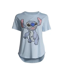 Disney Stitch Womens Juniors Blue T-Shirt Size XXL (19) NWT - Picture 1 of 12