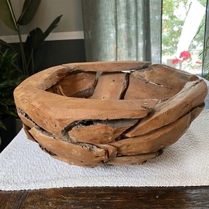 Large Natural Teak Driftwood Bowl Centerpiece Bowl - Picture 1 of 15