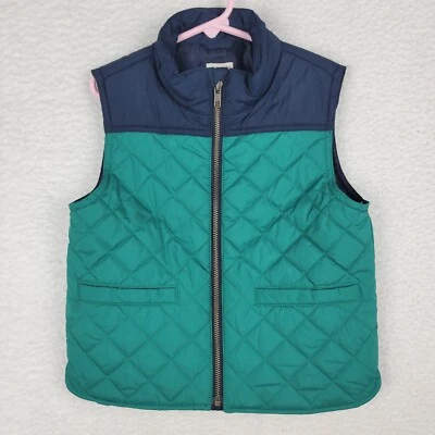 Chaleco Caminante Acolchado Crewcuts Niños Talla XS Azul Marino y Verde Ligero J Crew Foto 1 de 4