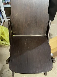 Vintage Mid Century 1940s US Army American Wooden Folding Chair Name Of CCO On - Picture 1 of 6