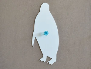 Penguin Silhouette white- Wall Hook / Coat Hook / Key Hanger - Picture 1 of 3