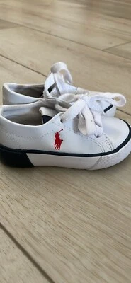 Zapatos Polo Ralph Lauren para niños pequeños de cuero blanco talla 5 usados en excelente estado Foto 1 de 4
