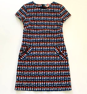 Shoshanna Geometric Sheath Shift Dress sz 0 00 2 XS Stretch Cotton Pockets - Picture 1 of 6