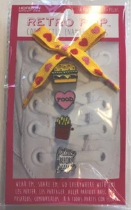 Food Burgers Fries Retro Pop Cool Little Enamel Thing Shoe Lace String Charm - Picture 1 of 12