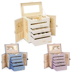 Schmuckkästchen Schmuckkasten Schmuckkoffer mit 5 Ebenen Schmuckbox - Bild 1 von 25