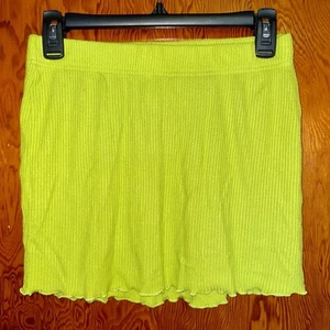 PACSUN LA Hearts Lounge verde piccola minigonna orlo lattuga a costine - Foto 1 di 5