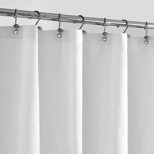 70 in. W x 72 in. L Waterproof Fabric Shower Curtain in White - Picture 1 of 6