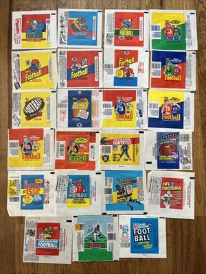 Lote vintage 23 envoltorios de cera de fútbol 1977-90 Topps (14) Fleer (7) Swell (2) Foto 1 de 4