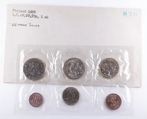 1968 Finland 6 Coin Mint Set 1 Marka is Silver  - Picture 1 of 3