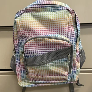 L.L. Bean Deluxe Unisex Bookpack Backpack Rucksack 3M Scotchlite Rainbow Dots EX - Bild 1 von 5