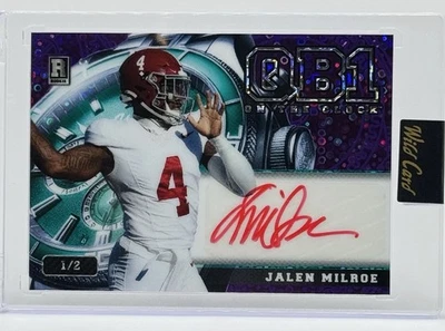 Jalen Milroe Auto /2 RC 2025 Wild Card QB1 On the Clock Rookie - Image 1 of 2
