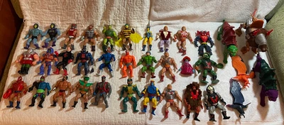 Lot of 30 Mattel Vintage MOTU He-Man Action Figures + Panthor Battle Cat Stridor - Image 1 of 4